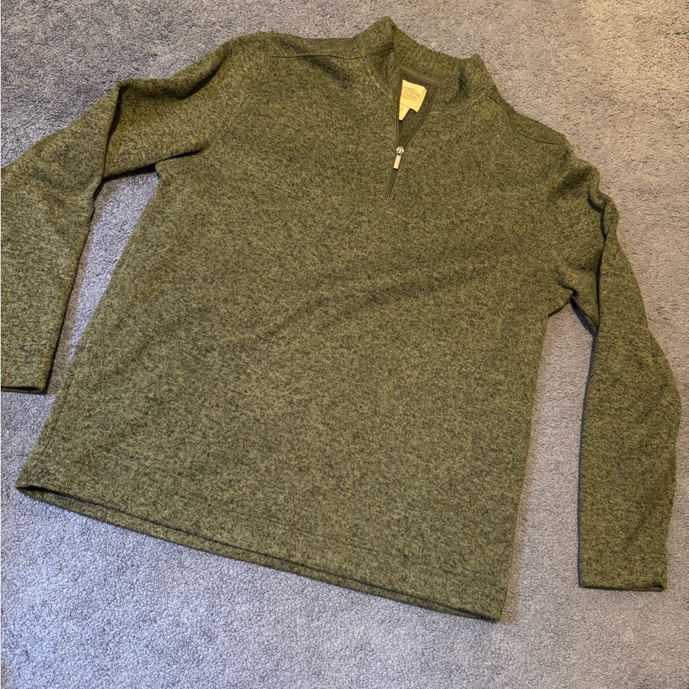 Olive Green Quarter-Zip Sweater